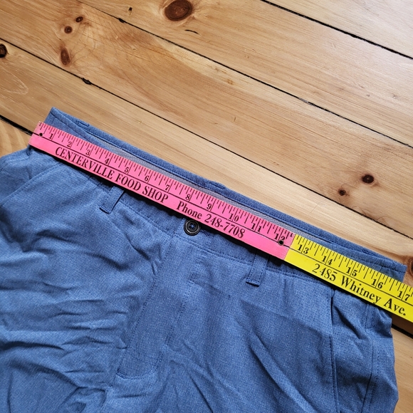 Under Armour Golf Shorts Mens 32 Blue Match Play Polyester Elastic Waist Preppy - Picture 6 of 11